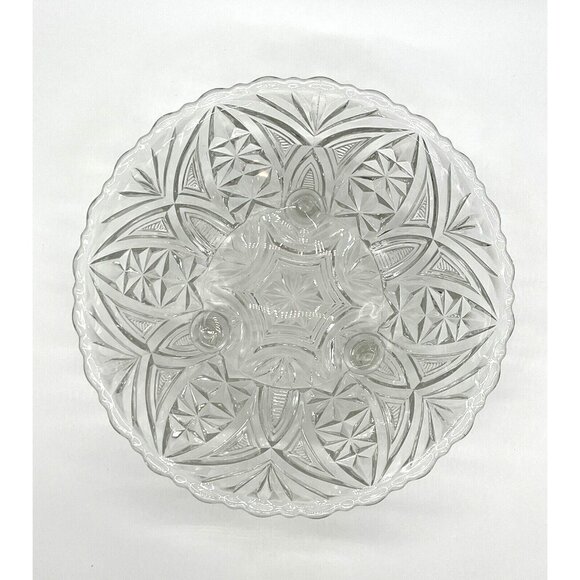 Beautiful Anchor Hocking Clear Pressed Glass #AHC26 3-Toed Footed Bowl - Picture 5 of 7